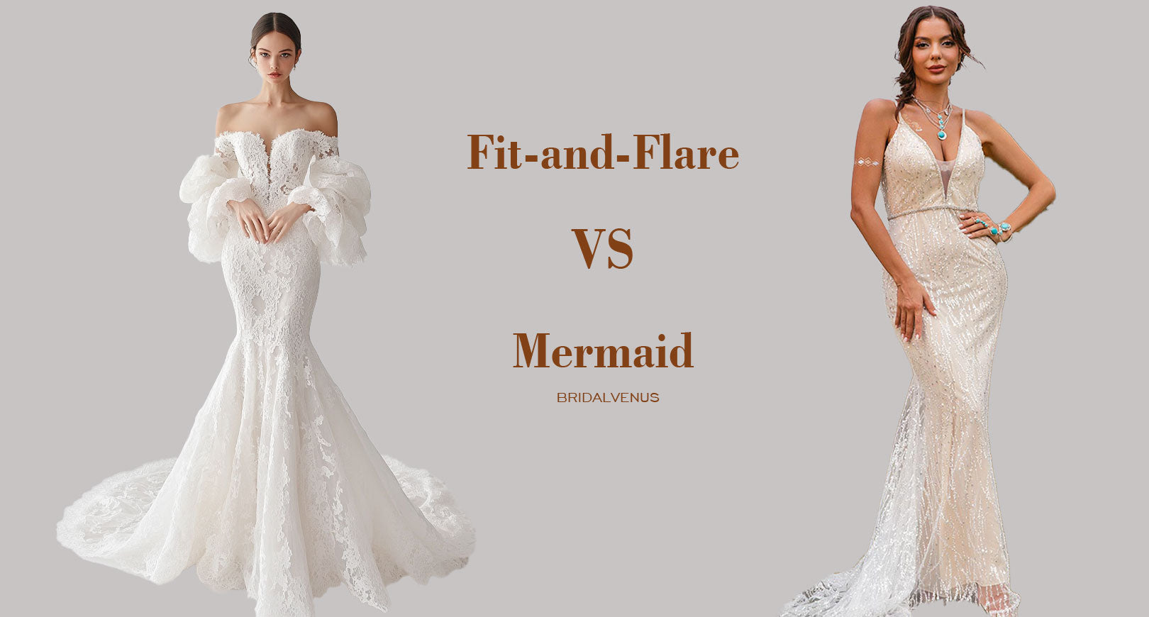Mermaid VS Fit and Flare Wedding Dress Difference Between? BRIDALVENUS Mermaid VS Fit and Flare Wedding Dress Difference Between? BRIDALVENUS