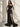 One Shoulder Black Bridesmaid Dress Boho High-slit