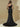One Shoulder Black Bridesmaid Dress Boho High-slit