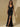 Floor Length Black Bridesmaid Dresses Slit V Neck