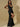 Floor Length Black Bridesmaid Dresses Slit V Neck