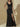 Black Fishtail Bridesmaid Dresses Cap Sleeve V-Neck