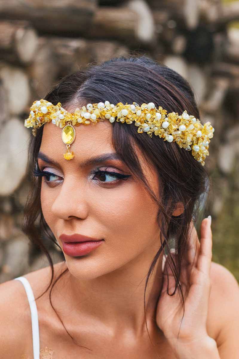 2023 Gold Rhinestone Wedding Headband  Crystal Women Bridal Accessories
