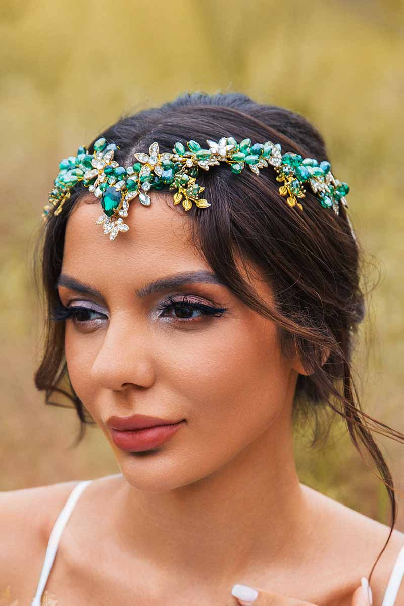 2023 Boho Turquoise Headbands Bridal Diamond Tiara Wedding Accessories