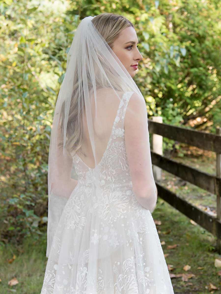 Short Tulle Elbow Length Wedding Veil | 1 Tier White Ivory Bridal Veil With Comb