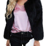 Black Fashion Winter Warm Full-sleeve Faux Fur Shawl