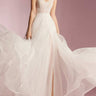A-line Wedding Dress With Cap Sleeves Square Neckline