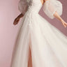 2024 Princess Puffy Wedding Dress A-line Slit Tulle