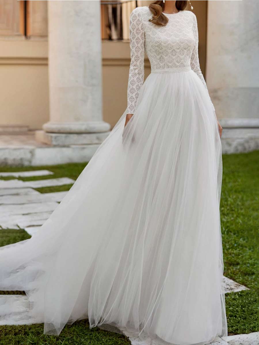 Long Sleeve Low Back Slip Wedding Dress Christian Siriano Bridal