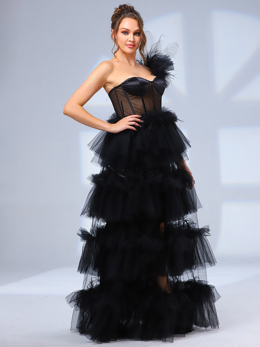 Corset Wedding Dresses Black A line Cutout Tulle Gowns BRIDALVENUS Corset Wedding Dresses Black A line Cutout Tulle Gowns BRIDALVENUS