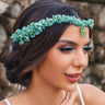 Boho Turquoise Tiara green Bridal Crown