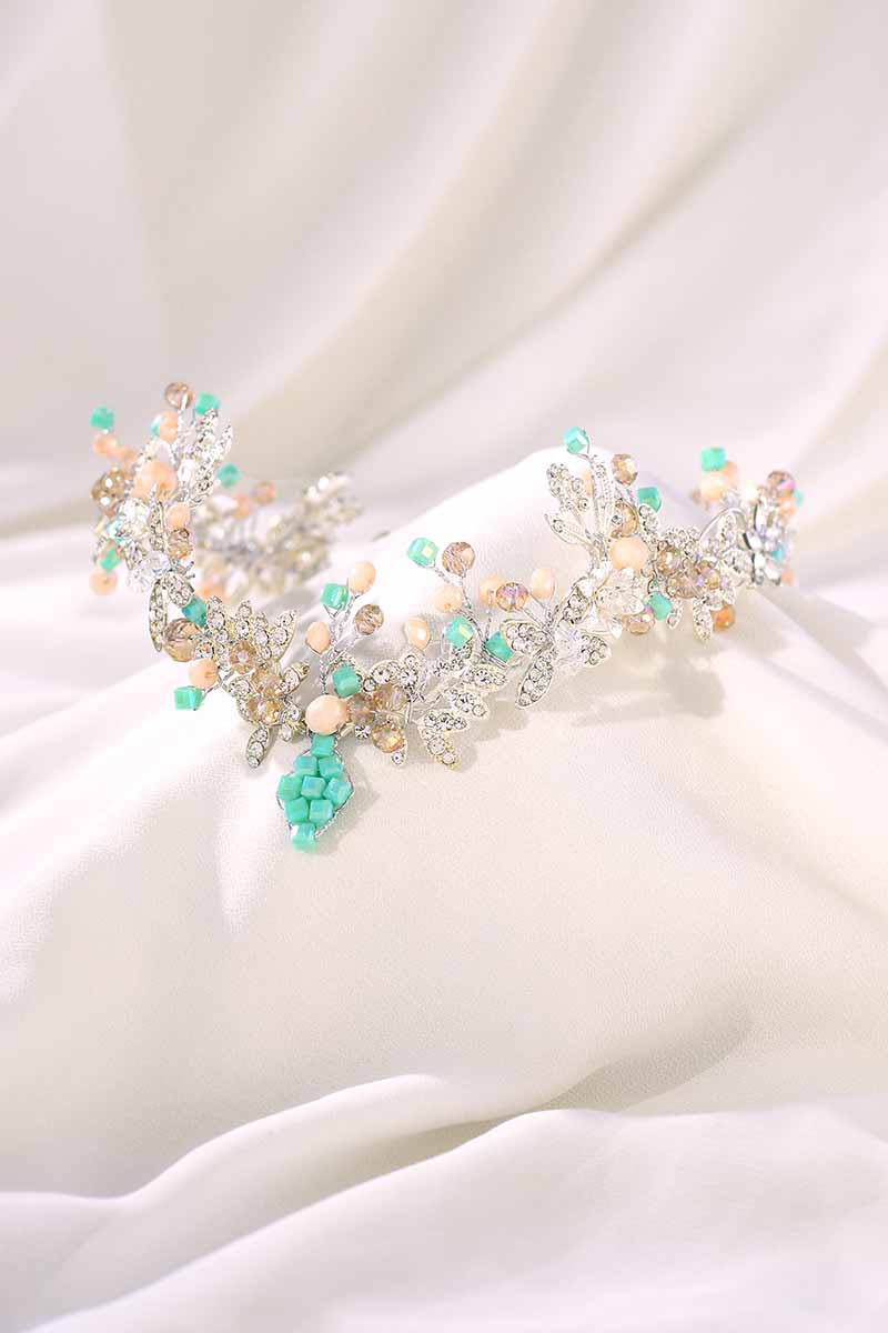 2023 Raw Stone Crown Crystal Gemstone Headband Wedding Accessories