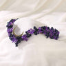 Purple Crystal Raw Stone Bridal Handmade Moon Crown 