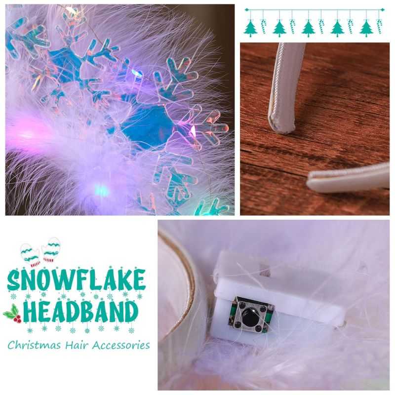 Christmas LED Light up Snowflake Headbands