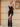 Black Mermaid Bridesmaid Dresses Cap Sleeves V-neck