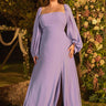 Lilac Plus Size Bridesmaid Dresses Removable Long Sleeves