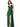 2025 Dark Green V Neck Chiffon Maxi Dress with Slit for Bridesmaids