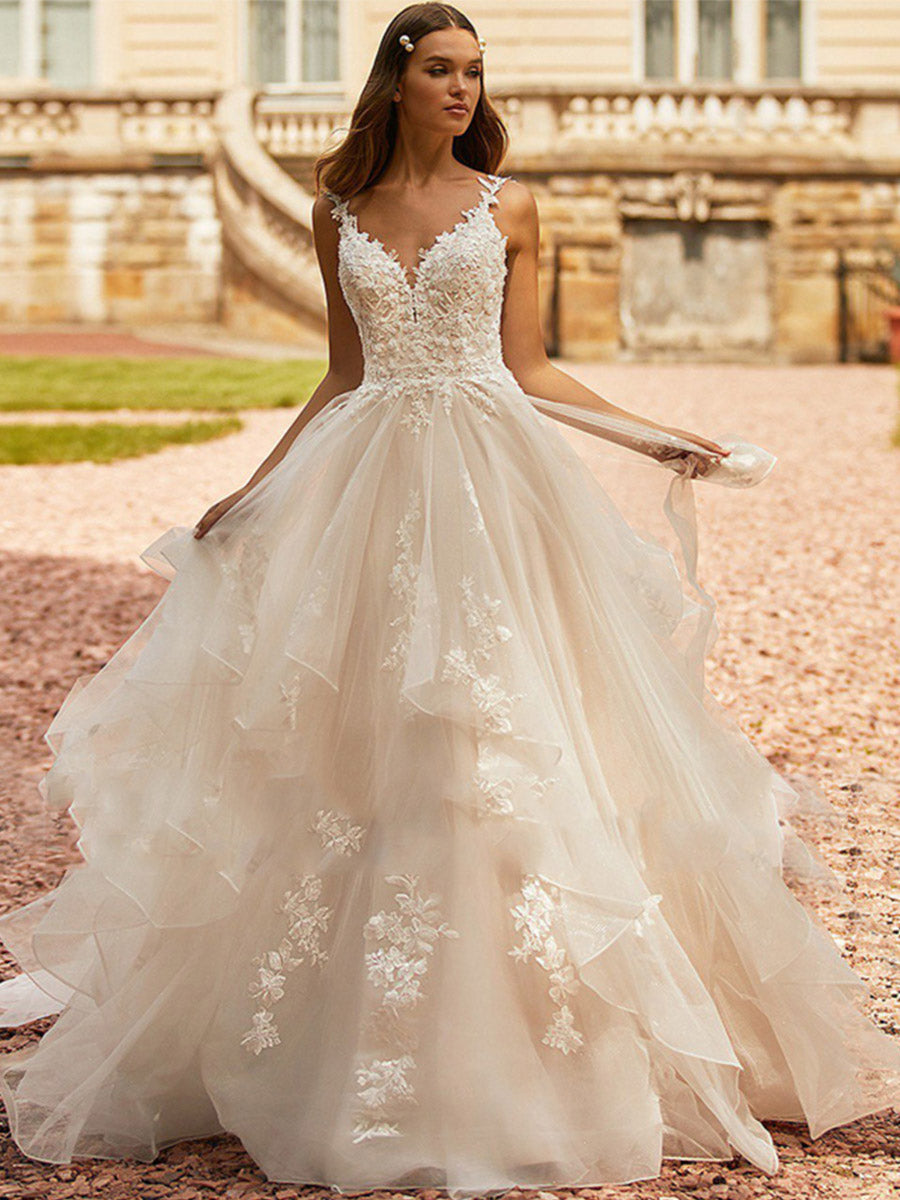 Boho Affordable Wedding Dress A line V-neck Rustic Gowns Boho Affordable Wedding Dress A line V-neck Rustic Gowns