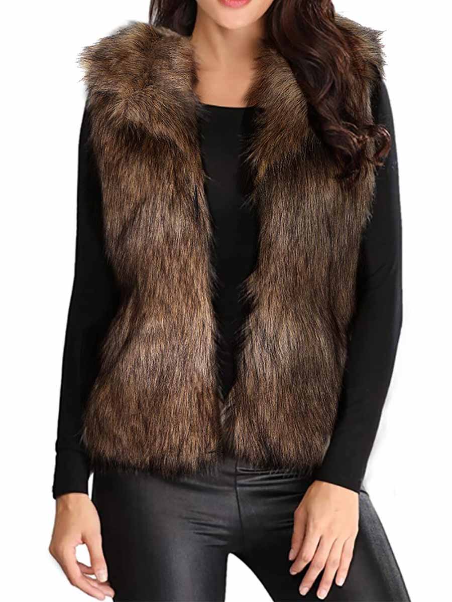 Teddy Bear Coat For Women Women Faux Fur Vest Winter Long Fur