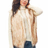 White and Champagne Faux Fur Vest Short Sleeveless Coat Jacket Winter Warm