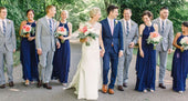 What Color Suit Compliments a Navy Blue Bridesmaid Dress?