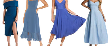 10 Blue Flowy Midi Dresses for Fall Wedding Guests 2024