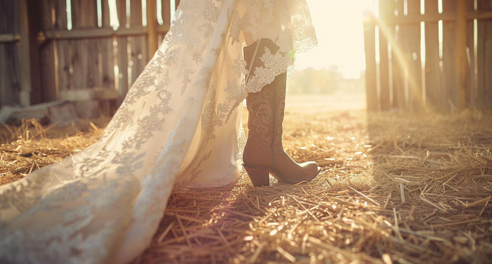 Can I wear boots with a country wedding dress?