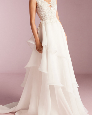 Ruffle Wedding Dress Tiered Flounce Bridal Gowns