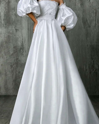 Puff Sleeve Wedding Dress