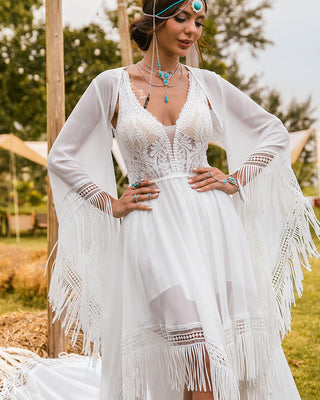 Fringe Wedding Dress
