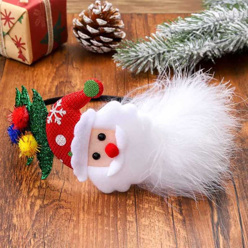 Weihnachts-Stirnbänder, weiße Federn, Weihnachten 