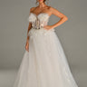 Strapless Tulle Wedding Dress With Feathered And Mirror Trim