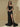 Schwarzes One-Shoulder-Brautjungfernkleid mit Strass und Gürtel | BGHS031