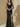 Schwarzes Brautjungfernkleid mit Flügelärmeln, V-Ausschnitt und Fischschwanz | BGIL033