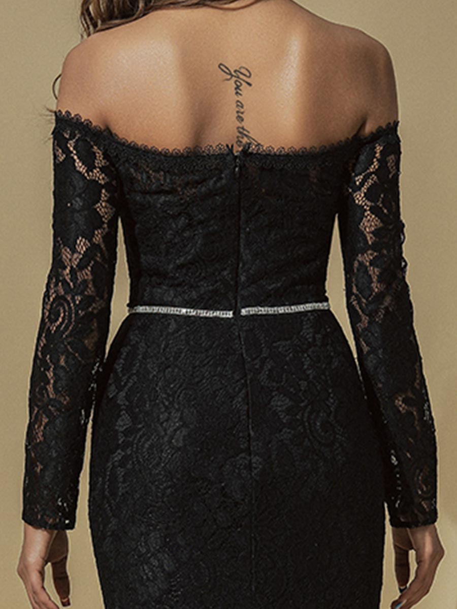 Black Petite Wedding Dress Mermaid Lace Gowns – BRIDALVENUS