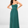 Go Glam Peacock Green Bridesmaid Maxi Dress with Pleated Empire Waist