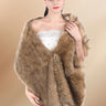 Women's Brown 57.1″ long to 65″ Pile Faux Fur Wedding Shawl