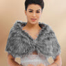 Grey Imitation Rabbit Fur Shawl Wedding Faux Fur Cape