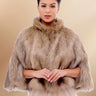 Dressy Women's Brown Faux Rabbit Fur Cardigan Cape