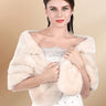 Cozy Beige Faux Fur Shawl​ Bridal Fur Cape