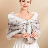 Brown-White Faux Fur Furry Shawl