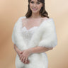 Women's Ivory Faux Fur Shawl Wedding Shrug