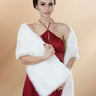 Regular Women's White 61’ Plush Faux Fur Wedding Shawl