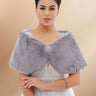 Light Purple Faux Fur Short Cape Wedding Warm Shawl