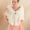 Formal Evening Cape Beige Faux Fur Bridal Shawl