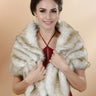 Multi-Layered Yellow-White Faux Fur Wedding Shawl