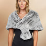 Women's Gray Faux Rabbit Fur Knit Winter Scarf Shawl