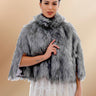 Women's Grey Faux Fur Winter Cardigan Cloak Warm Shawl