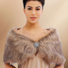 Brown Faux Fur Cape Wedding Shawl Fur Stole for Party