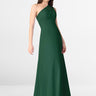 Emerald Green One Shoulder Chiffon Bridesmaid Maxi Dress